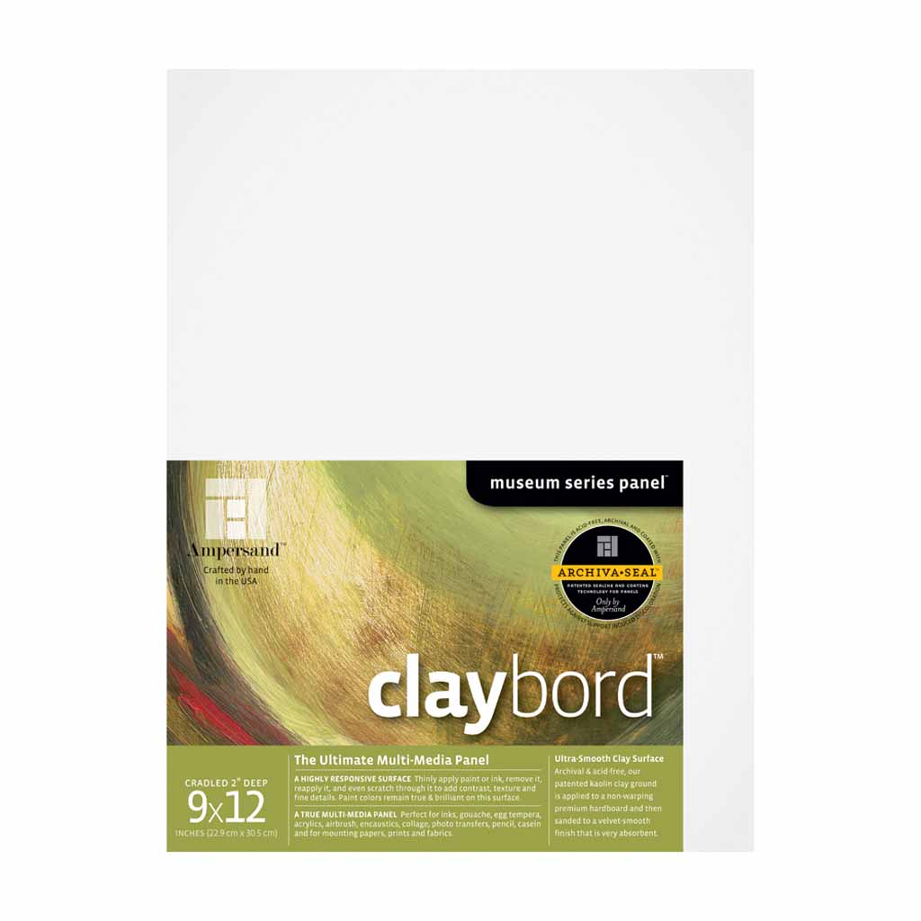 16X16 Inch CBSCG1616 Ampersand Museum Series Claybord Panels for Paint and Ink 1.5 Inch Depth Cradled