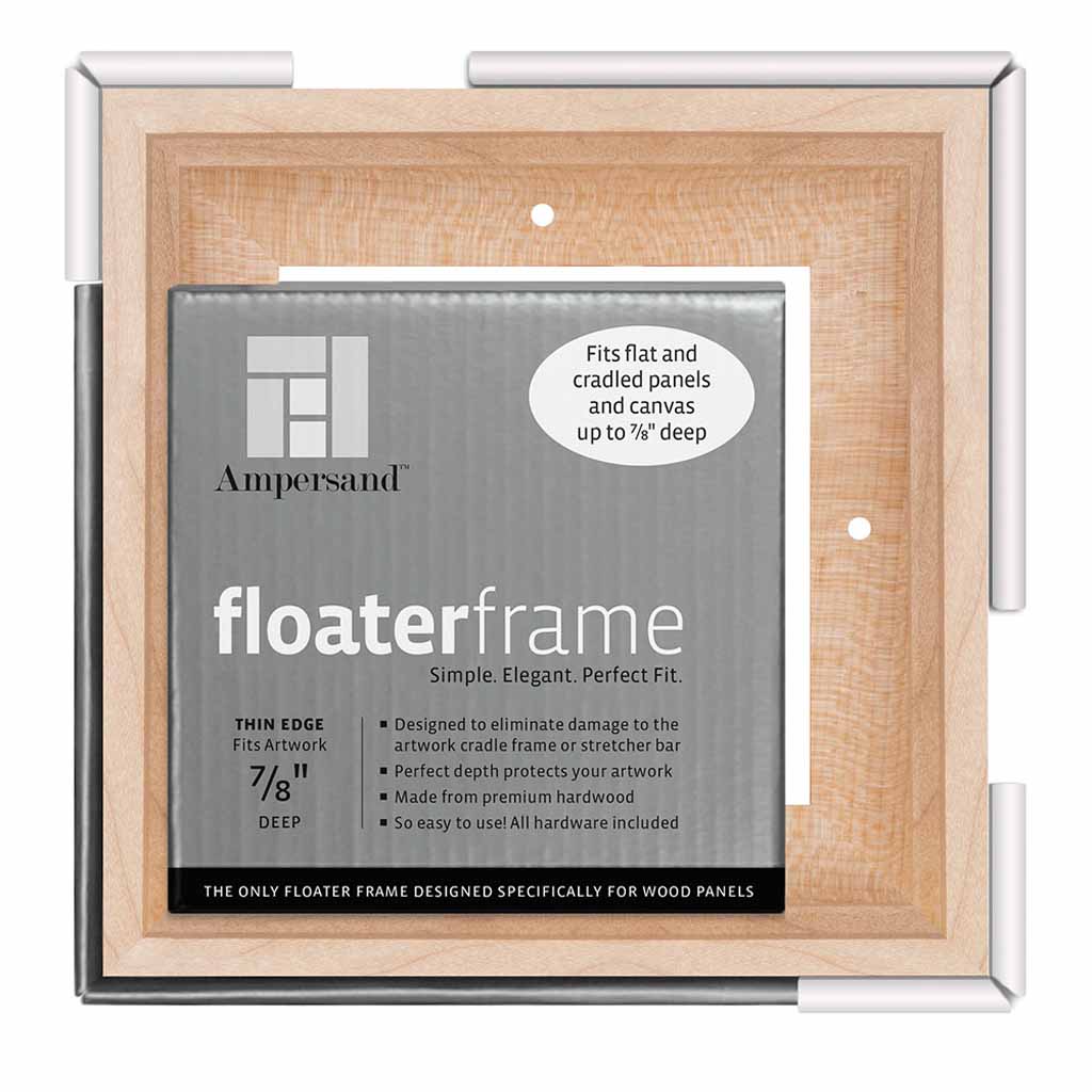 Black FTHIN780810B 8X10 Inch Ampersand Floaterframe for Wood Panels Thin 7/8 Inch Depth 