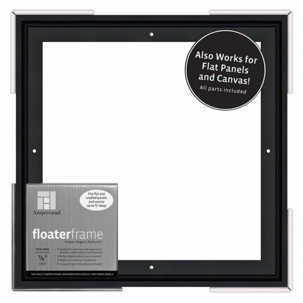 Ampersand FloaterFrames Thin - Black 7/8 in Profile 12 in x 12 in