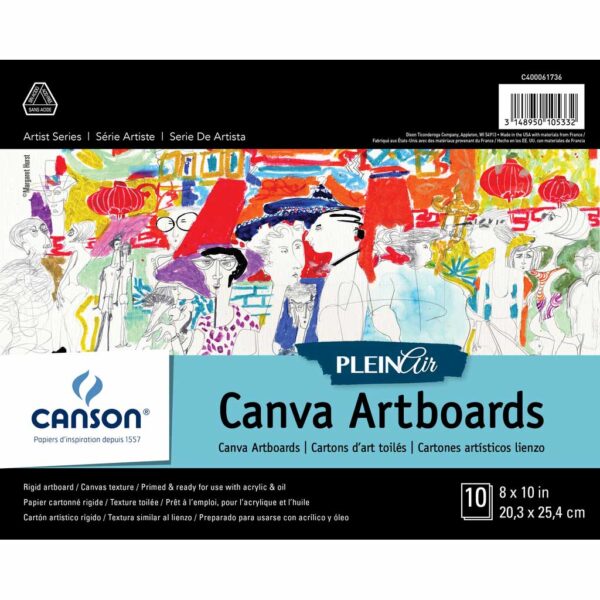 Canson Plein Air Canva Artboard - White 8 x 10 in 2 Ply (1.5mm)