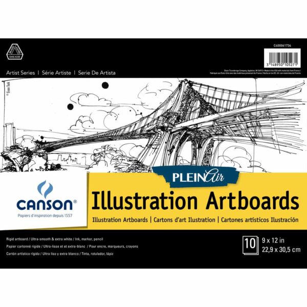Canson Plein Air Illustration Artboard - White 9 x 12 in 2 Ply (1.5mm)