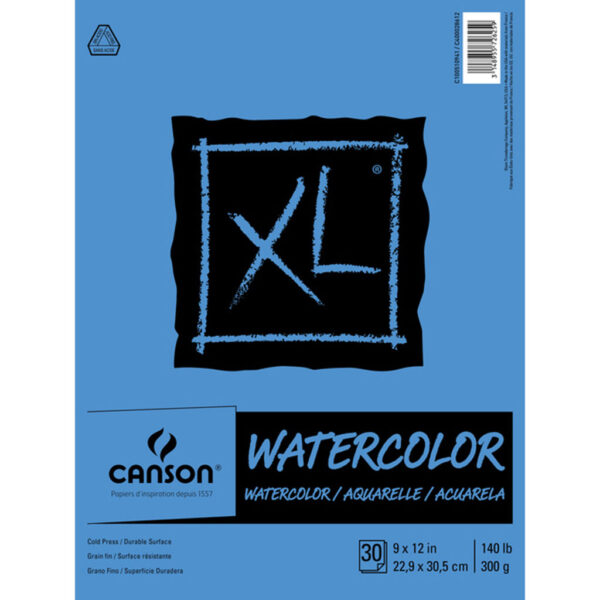Canson XL Watercolor Pads - Natural White 9 x 12 in Cold Press 300gsm (140lb)