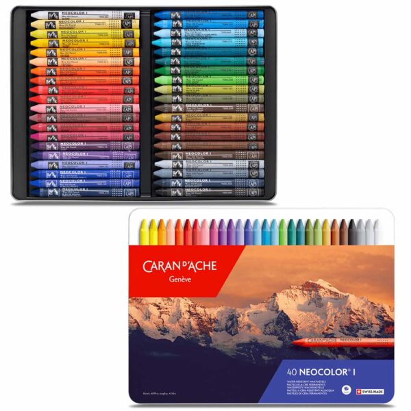 Caran dAche Neocolor I Wax Pastel Sets - Set 40 Color Tin Box