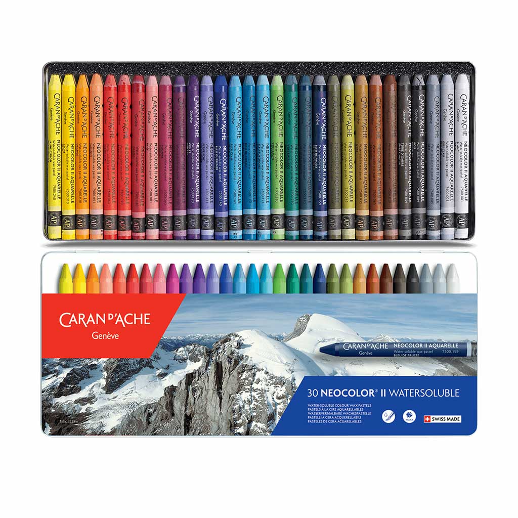 Caran d'Ache Classic Neocolor II Water-Soluble Pastels, 40 Colors NOS