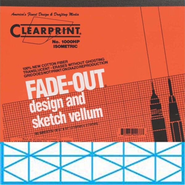 Clearprint Design Vellum 1000H-IS Pad Isometric Grid 8.5" x 11"