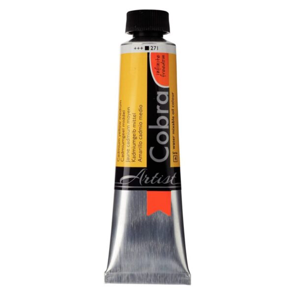 Cobra Water Mixable Oil Colors - Cadmium Yellow Medium 271 40 ml (1.35 OZ)