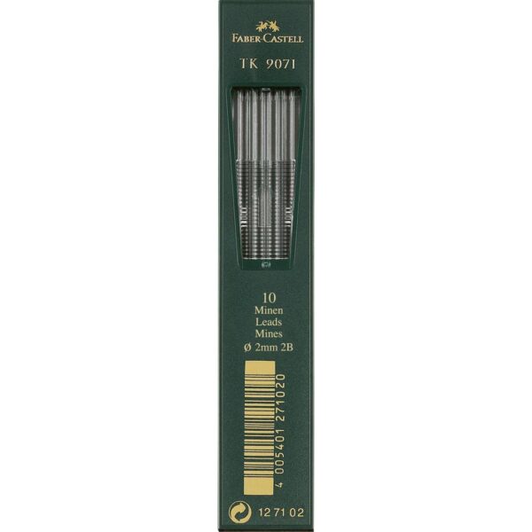 Faber Castell TK 9400 Drawing Pencil Lead - Lead Refill 2 mm Pkg of 10 2B