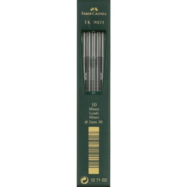 Faber Castell TK 9400 Drawing Pencil Lead - Lead Refill 2 mm Pkg of 10 3B