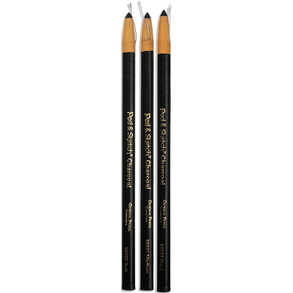 General Pencil Company : Charcoal wrap pencil HB HARD : Peel and Sketch