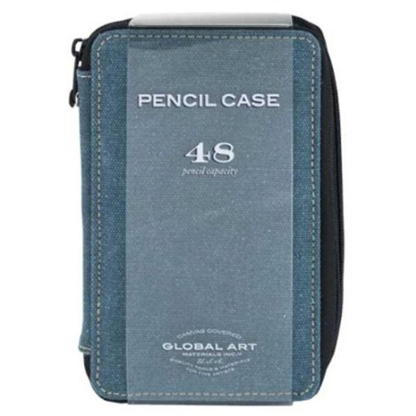 Global Art Pencil Cases - Canvas Steel Blue Capacity 48 Pencils