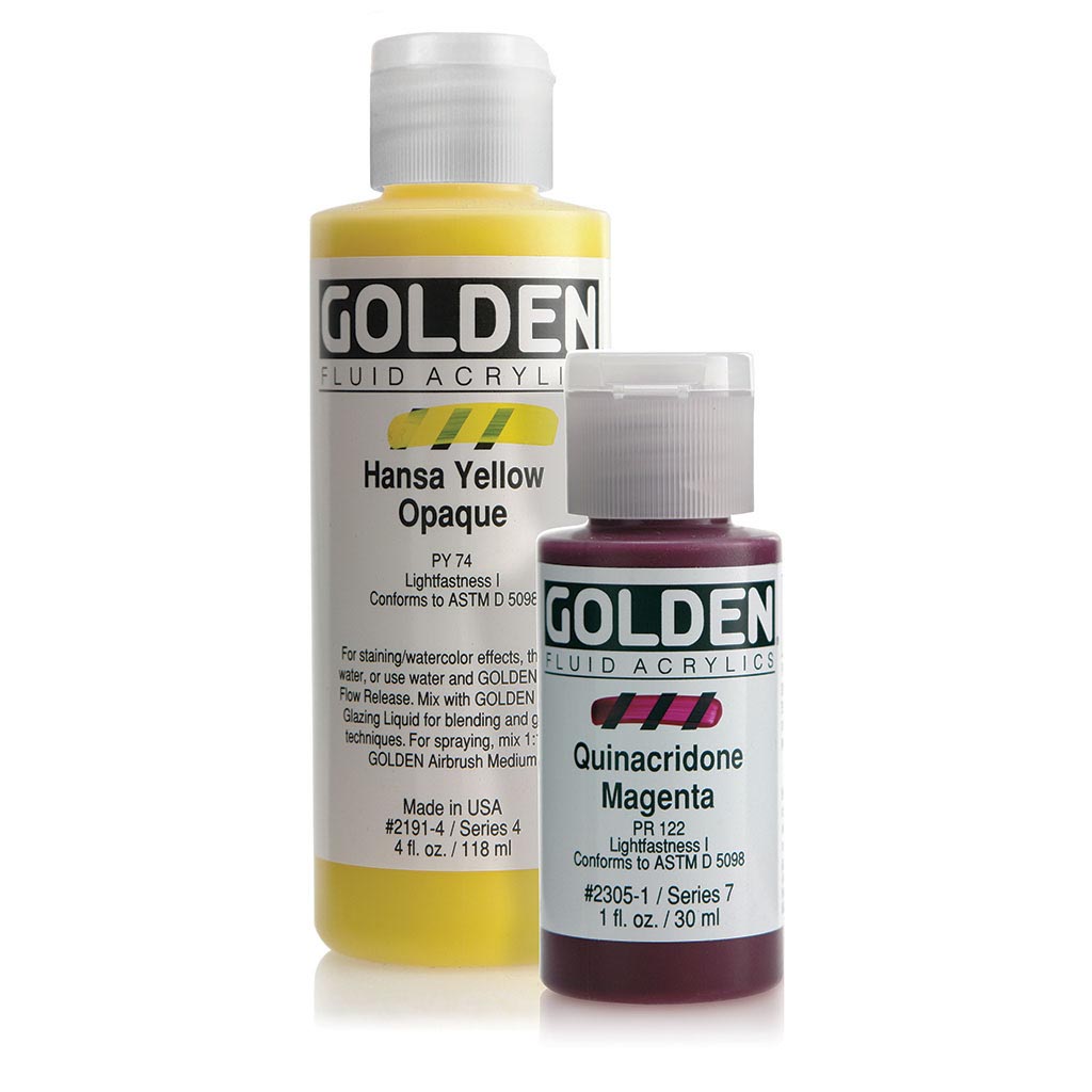 Golden : High Flow : Acrylic Paint : 30ml : Iridescent Gold (Fine