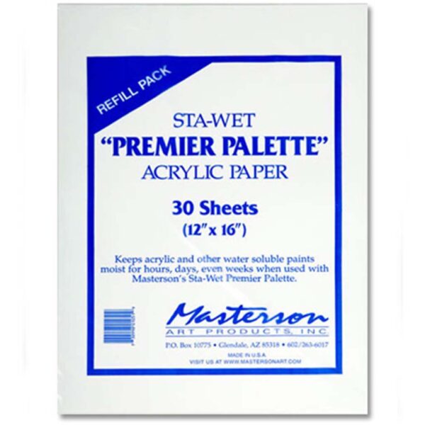 Masterson Sta-Wet Premier Palette - Acrylic Paper 30 Sheet Refill 12in x 16in