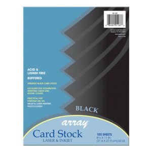 Pacon Array Card Stock - Black 8.5in x 11in (100 PK)