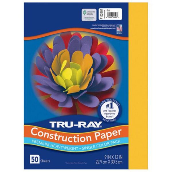Pacon Tru-Ray Construction Paper - Yellow 9 x 12in (50 PK)