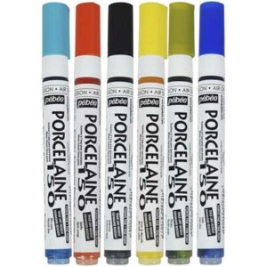 Pebeo Porcelaine 150 Glass Paint Markers Anthracite Black 009 Broad Nib