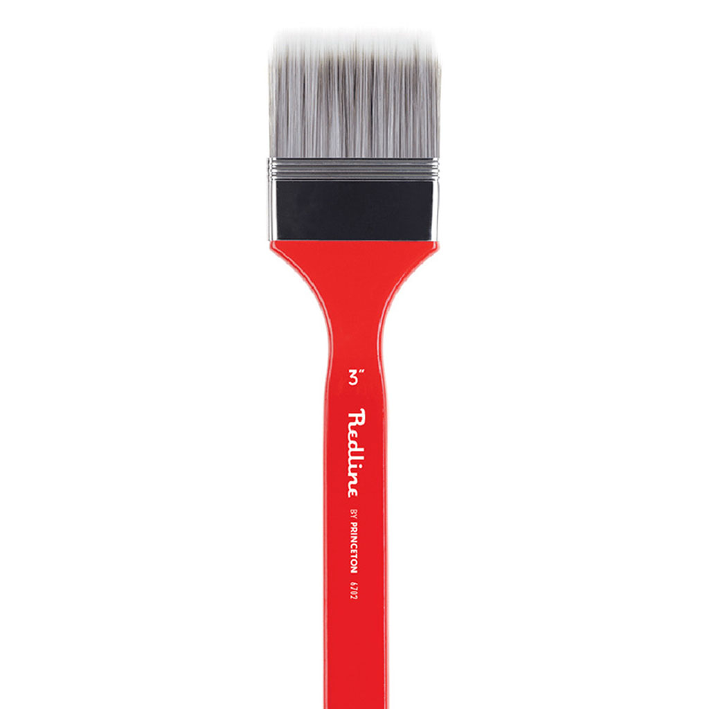 Brushes for Acrylic and Oil Series 6700 Size 2 Flat Synthetic Blend Paddle Princeton Artist Brush Redline 