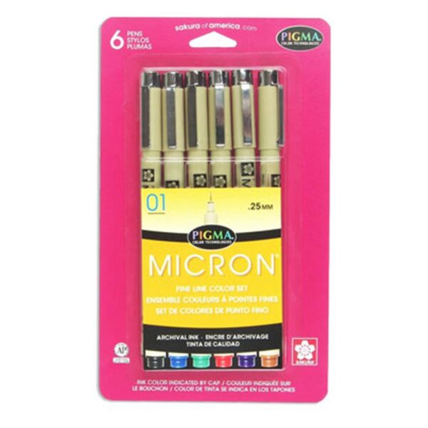 Sakura Pigma Micron Pen Sets - Assorted Set of 6