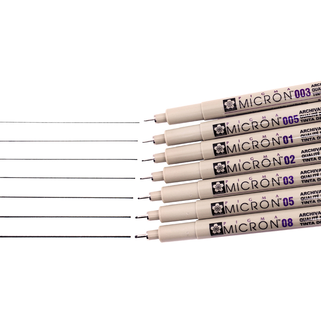 Permanent Fabric Markers, Pigma Micron Pen Set Size 01, 6 Colors 