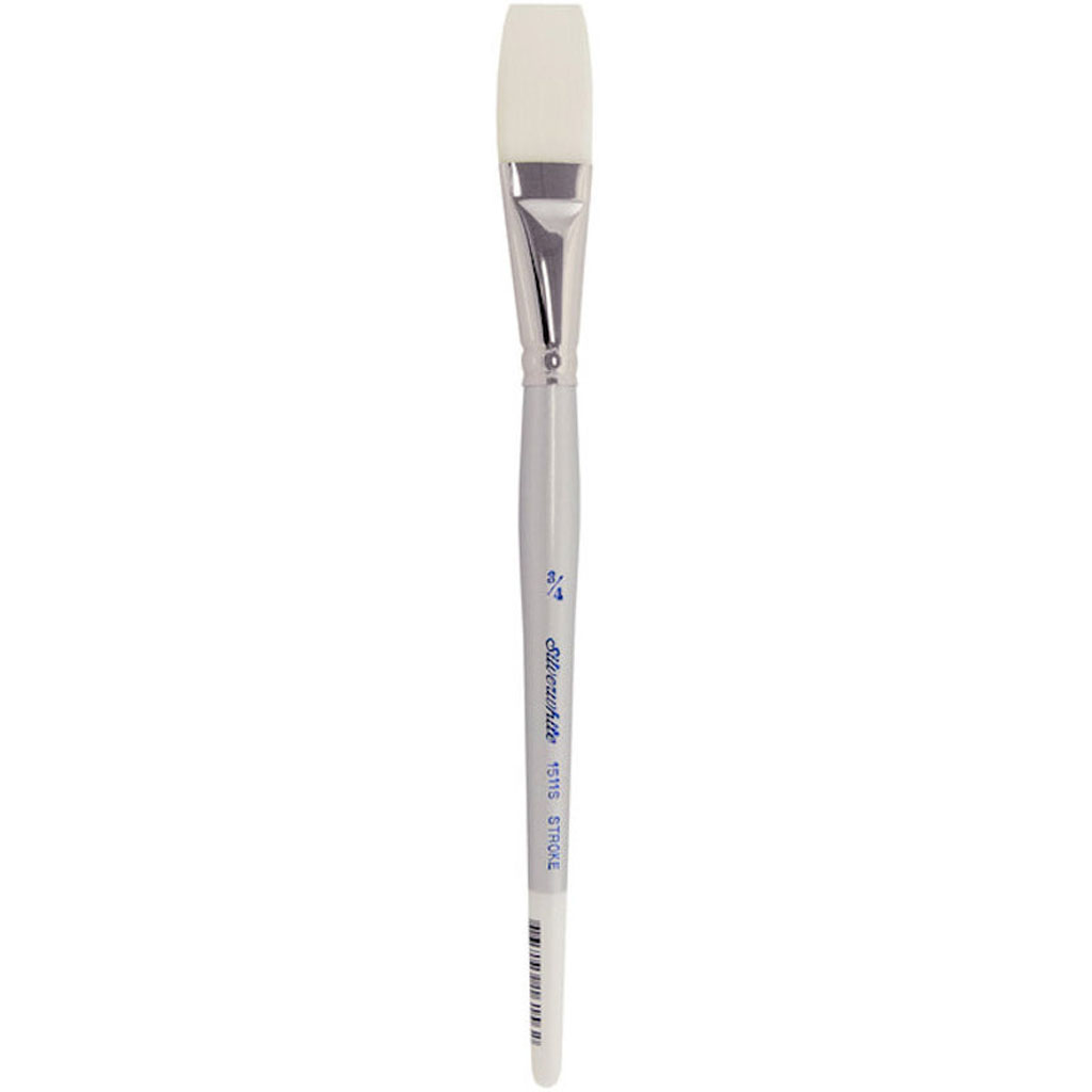 Size 1 Filbert Silver Brush 1503-1 Silverwhite Long Handle White Taklon Brush