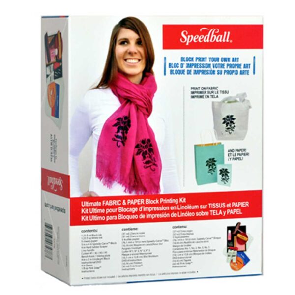 Speedball Block Printing Fabric Ink Ultimate Kit w/ Instructional DVD