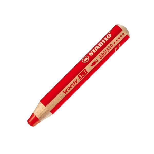 Stabilo Woody 3 in 1 Pencils - Red 310