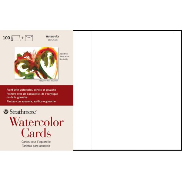 Strathmore Art Surface Greeing Cards - Watercolor Pack of 100 5 x 7 in