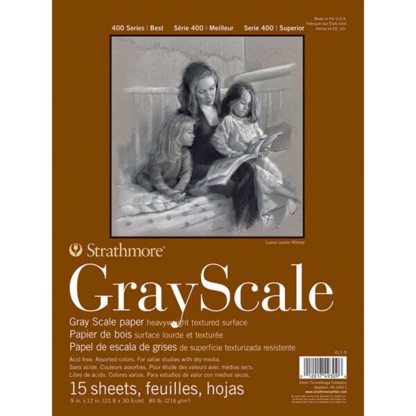 Strathmore 400 Series Gray Scale - 9 x 12 in Medium Surface 216gsm (80lb)