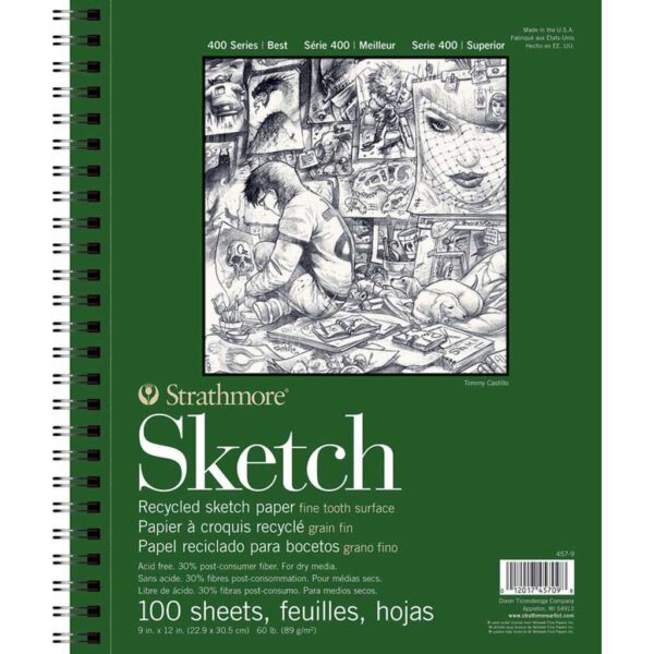 Strathmore 400 Series Recycled Sketch Pads - 9 x 12 in Fine Surface 89gsm (60lb)