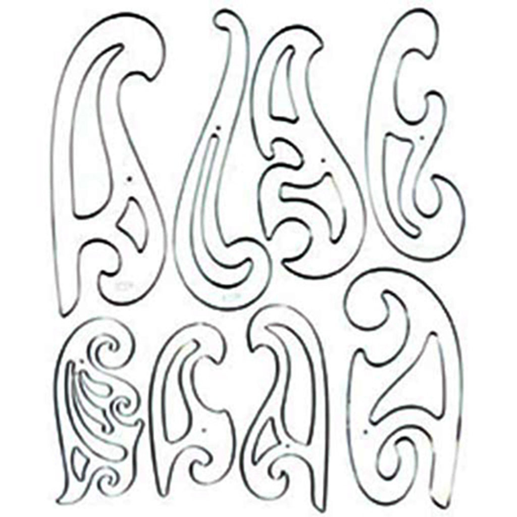 Westcott French Curve Template Set of 8 Curves With Inking Edge FC-8 
