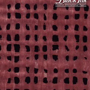 Black Ink Mexico Amate Bark Weave - Light Cranberry 15.5 X 23.5 In