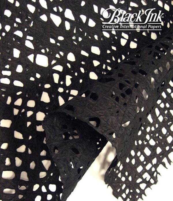 Black Ink Thai Lace - Heavyweight Melook - Black 26.5" X 35"