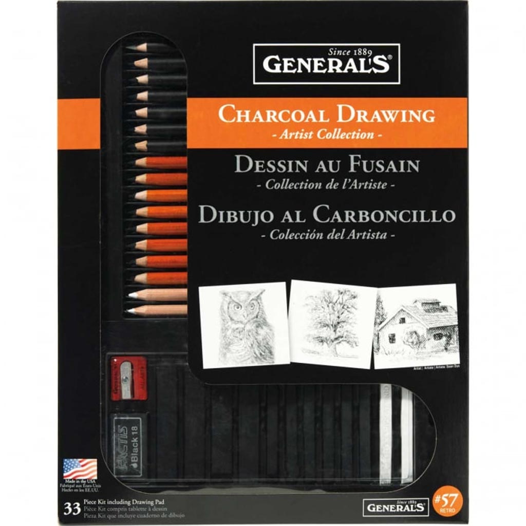 Generals Original Charcoal Drawing Pencils, Set of 8