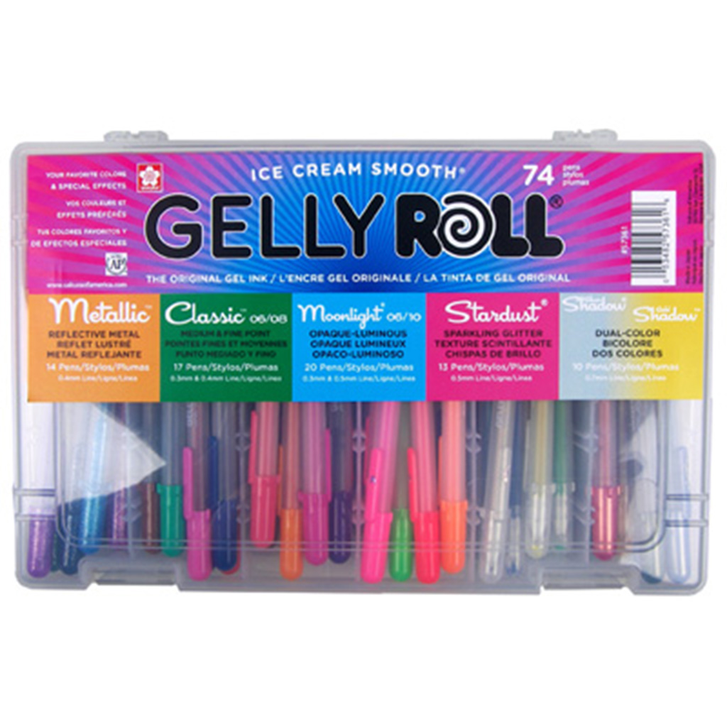 Pack of 10 Limited edition Assorted Colors 1 mm Bold Tip Sakura Gelly Roll Moonlight Pen Set 
