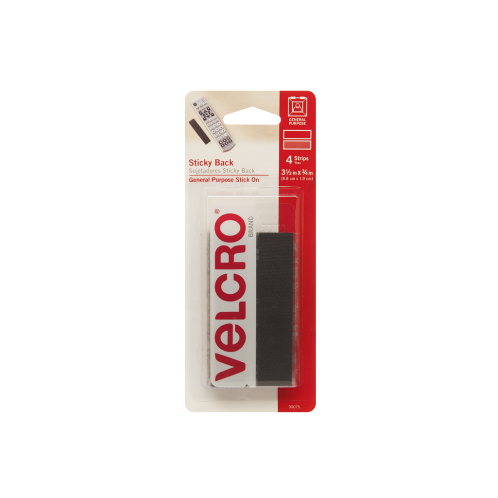 VELCRO Brand 15ft x 3/4in I Black Tape Roll with Adhesive I Cut Strips to Length I Stick on Hook and Loop Fasteners to Organize Home Office or Classroom 90081 